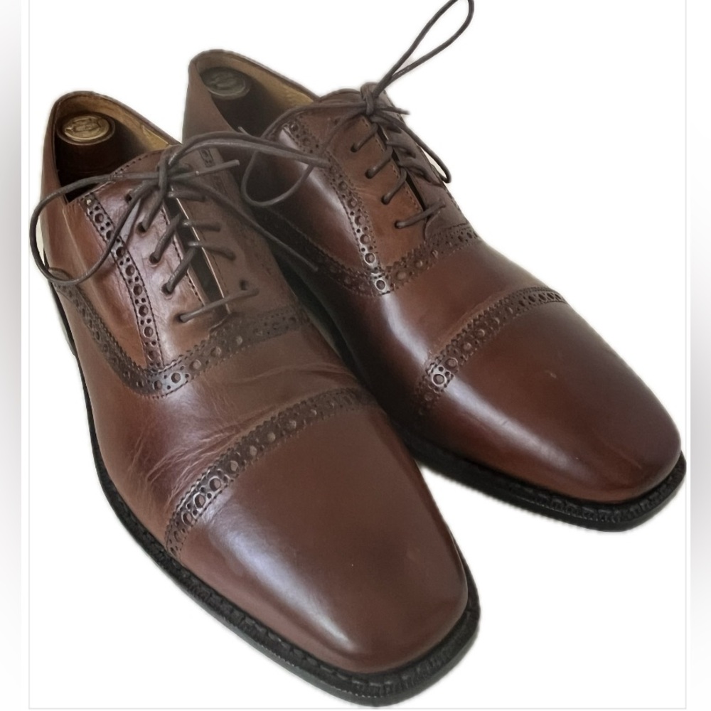 COLE HAAN Men’s Size 9 Brown leather TOE CAP Oxfords GOODYEAR WELT Soles NEW